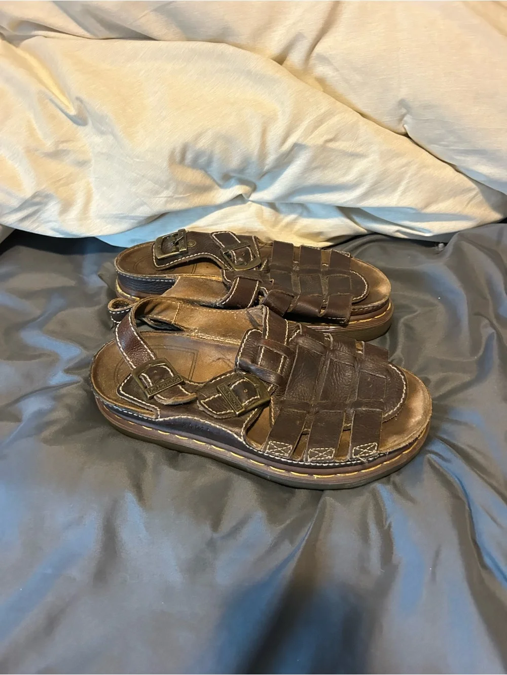 Dr. Martens Men's Brown Leather Fisherman-Style Sandals